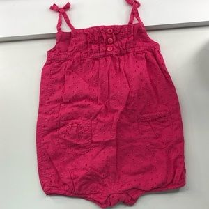 Hot Pink Eyelet Romper! Gymboree 0-3 months.